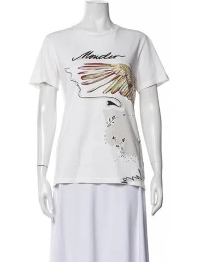 Pre-owned Moncler Graphic Print Crew Neck T-shirt In White