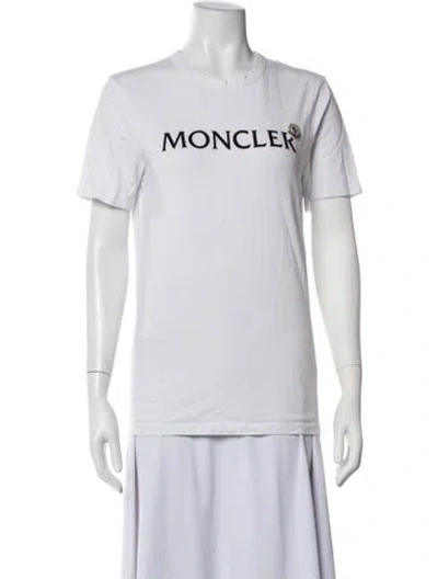 Pre-owned Moncler Graphic Print Crew Neck T-shirt In White