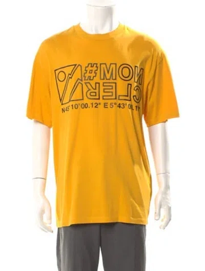 Pre-owned Moncler Graphic Print Crew Neck T-shirt In Yellow