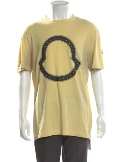 Pre-owned Moncler Graphic Print Crew Neck T-shirt In Yellow
