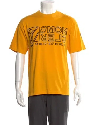 Pre-owned Moncler Graphic Print Crew Neck T-shirt In Yellow