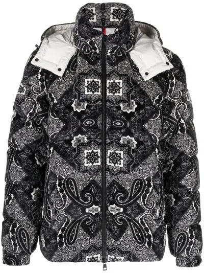 Moncler Graphic-print Hooded Jacket In Black