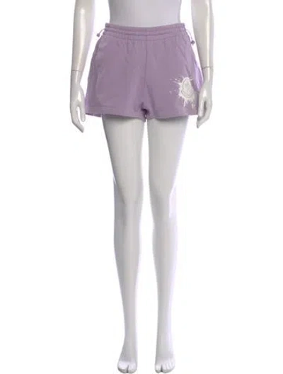 Pre-owned Moncler Graphic Print Mini Shorts In Purple