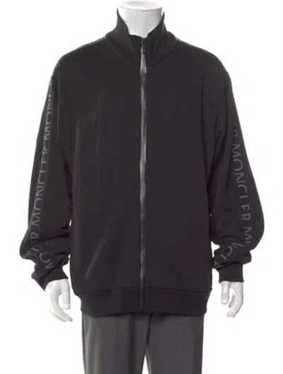 Pre-owned Moncler Graphic Print Mock Neck Sweatshirt In Black