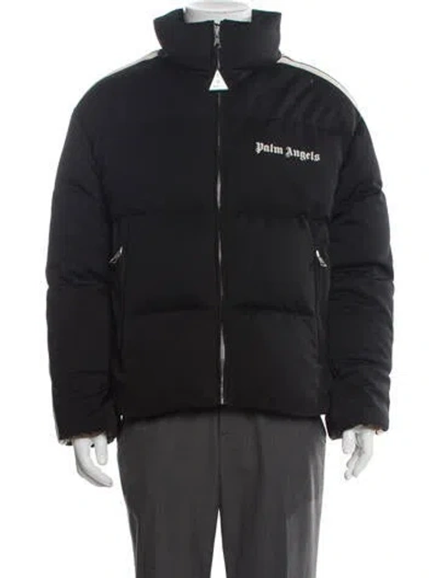 Pre-owned Moncler Graphic Print Puffer Coat In Blue