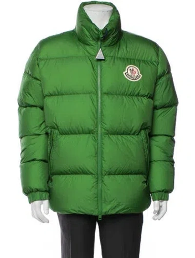 Pre-owned Moncler Graphic Print Puffer Coat W/ Tags In Green