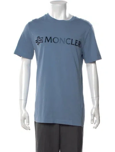 Pre-owned Moncler Graphic Print Short Sleeve Shirt In Blue