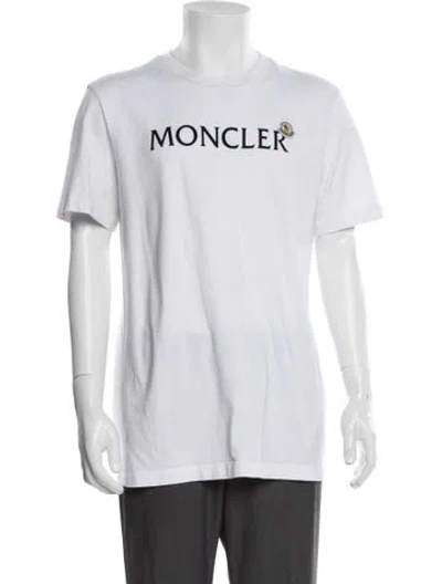 Pre-owned Moncler Graphic Print Short Sleeve Shirt In White