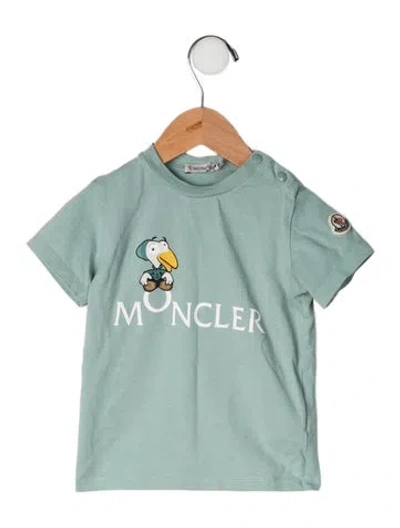 Pre-owned Moncler Babies' Graphic Print Short Sleeve Top In Blue