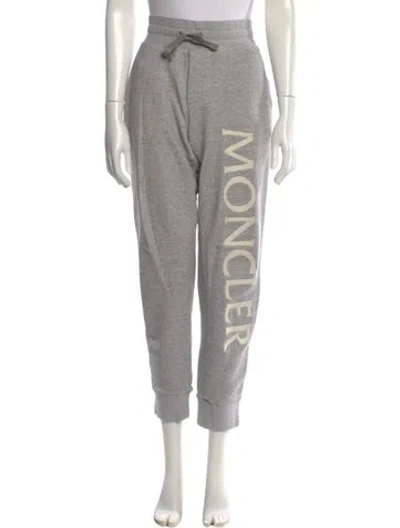 Pre-owned Moncler Graphic Print Skinny Leg Pants In Gray