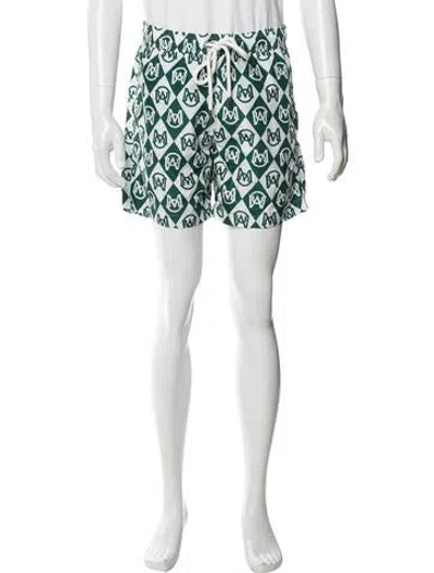 Pre-owned Moncler Graphic Print Swim Trunks W/ Tags In Green