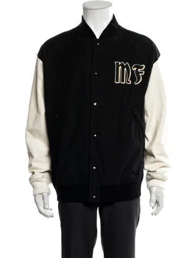 Pre-owned Moncler Graphic Print Varsity Jacket In Blue