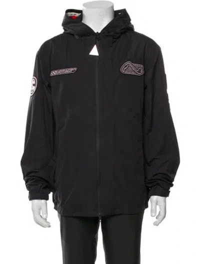 Pre-owned Moncler Graphic Print Windbreaker In Black