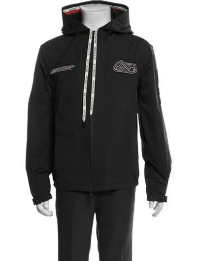 Pre-owned Moncler Graphic Print Windbreaker In Black