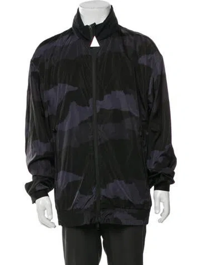Pre-owned Moncler Graphic Print Windbreaker In Blue
