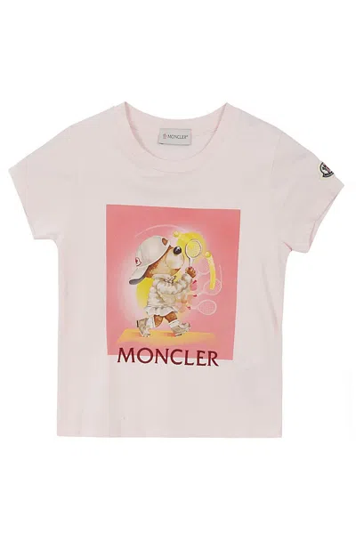 Moncler Kids' Graphic-printed Crewneck T-shirt In Red