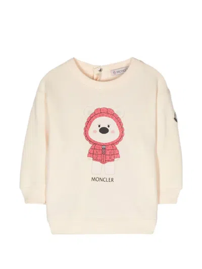 Moncler Kids' Graphic-print Cotton Sweatshirt In Brown