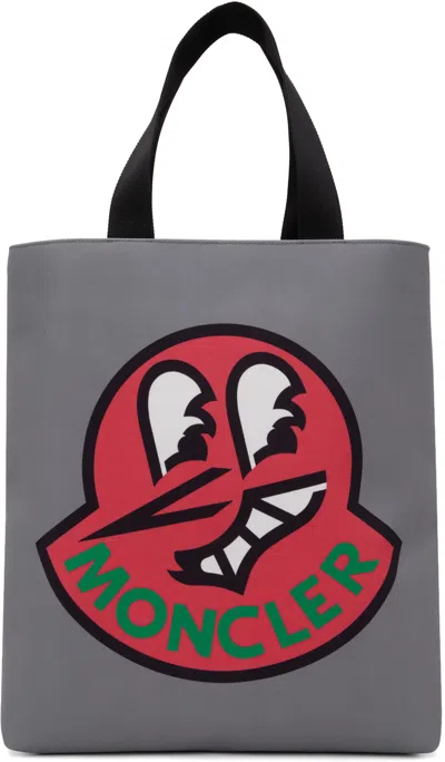 Moncler Gray Aq Tote In F93 Grey Pink