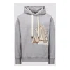 Moncler Cotton Hoodie With Hood And Drawstring In Gray