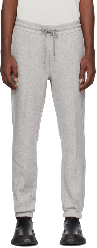Moncler Gray Drawstring Track Pants In Grey Melange 986