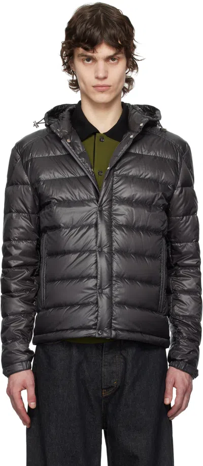 Moncler Gray Gliere Hooded Short Down Jacket In 946 - Iron
