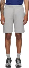 Moncler Gray Logo Patch Cotton Shorts In Gray