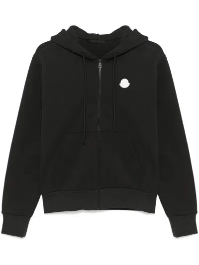 Moncler Gray Zip-up Sweatshirt In Black