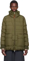 Moncler Green Baux Short Down Jacket In 818 Green