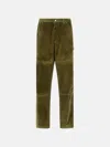 Moncler Green Cotton Pants In Blue