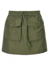 Moncler Elasticated-waist Cargo Mini Skirt In Green