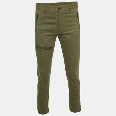 Pre-owned Moncler Green Gabardine Cargo Pants S