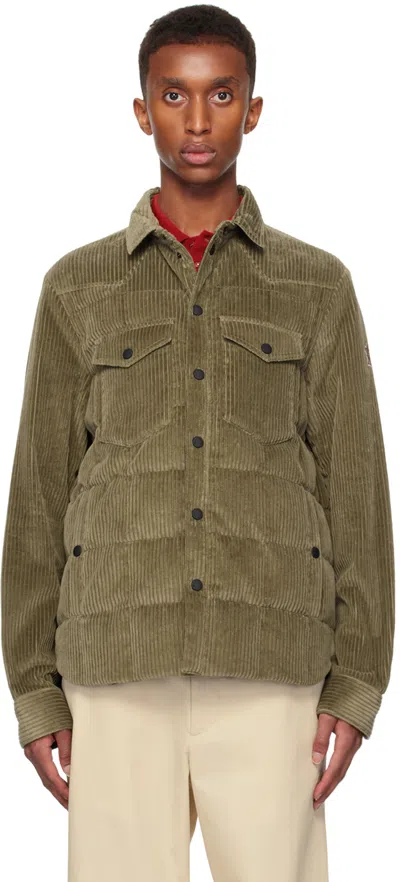 Moncler Grenoble Padded Shirt Jacket In Green