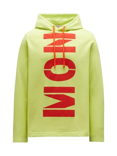 Moncler Logo Letters Hoodie In Green