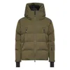 Moncler Nylon Down Jacket Featuring Adjustable Elements In Green