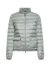 Moncler Lans Quilted Metallic Shell Down Jacket In Green