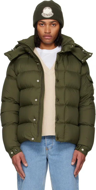 Moncler Maya 70 Hooded Short Down Jacket Clothing In Green