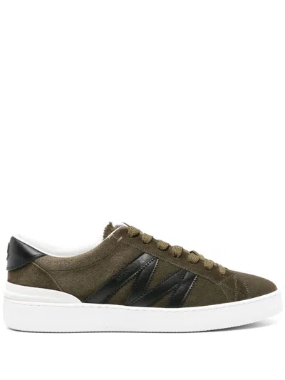 Moncler Monaco M Suede Trainers In Green