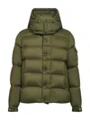 Moncler Maya 70 Hooded Short Down Jacket In Multi