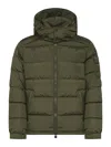 Moncler Men Baudinet Down Jacket With Logo Patch In Green