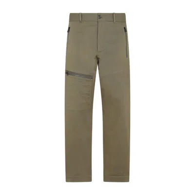 Moncler Green Multi-pocket Cotton Trousers For Men