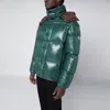 Moncler Parana Glossy Hooded Short Down Jacket Clothing In Green