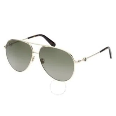 Moncler Green Pilot Unisex Sunglasses Ml0201 32r 60 In Gold / Green