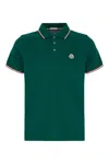 Moncler Green Piquet Polo Shirt In Green