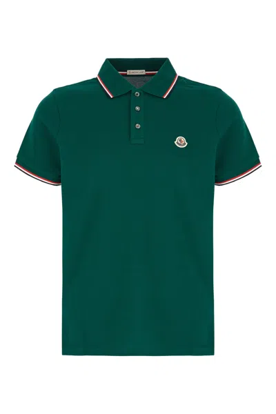 Moncler Green Piquet Polo Shirt