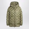 Moncler Green Quilted Jacket In Nylon In Green