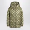 Moncler Green Quilted Jacket In Nylon In Green