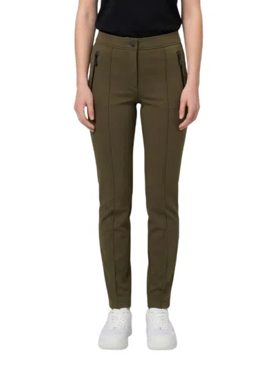 Moncler Green Regular Flat Front Pant In Brown