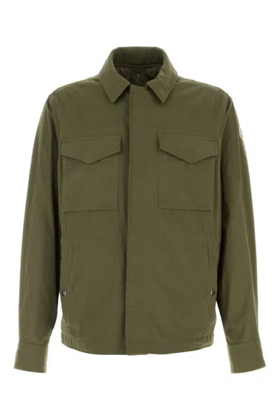 MONCLER MEN GREEN SHIRT COLLAR JACKET