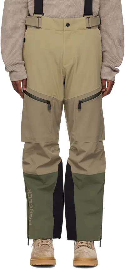 Moncler High Performance Nylon Ski Pants In Green
