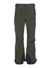Moncler Green Slim Flat Front Pants In Green